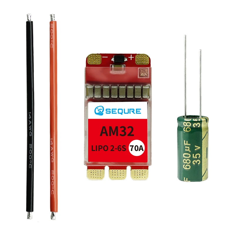 SEQURE 2670 Brushless ESC 2-6S 70A Firmware BLHeli_32 / AM32 Unterstützt FPV-Renndrohnen, UAV-Modellboote, Kletterfahrzeuge