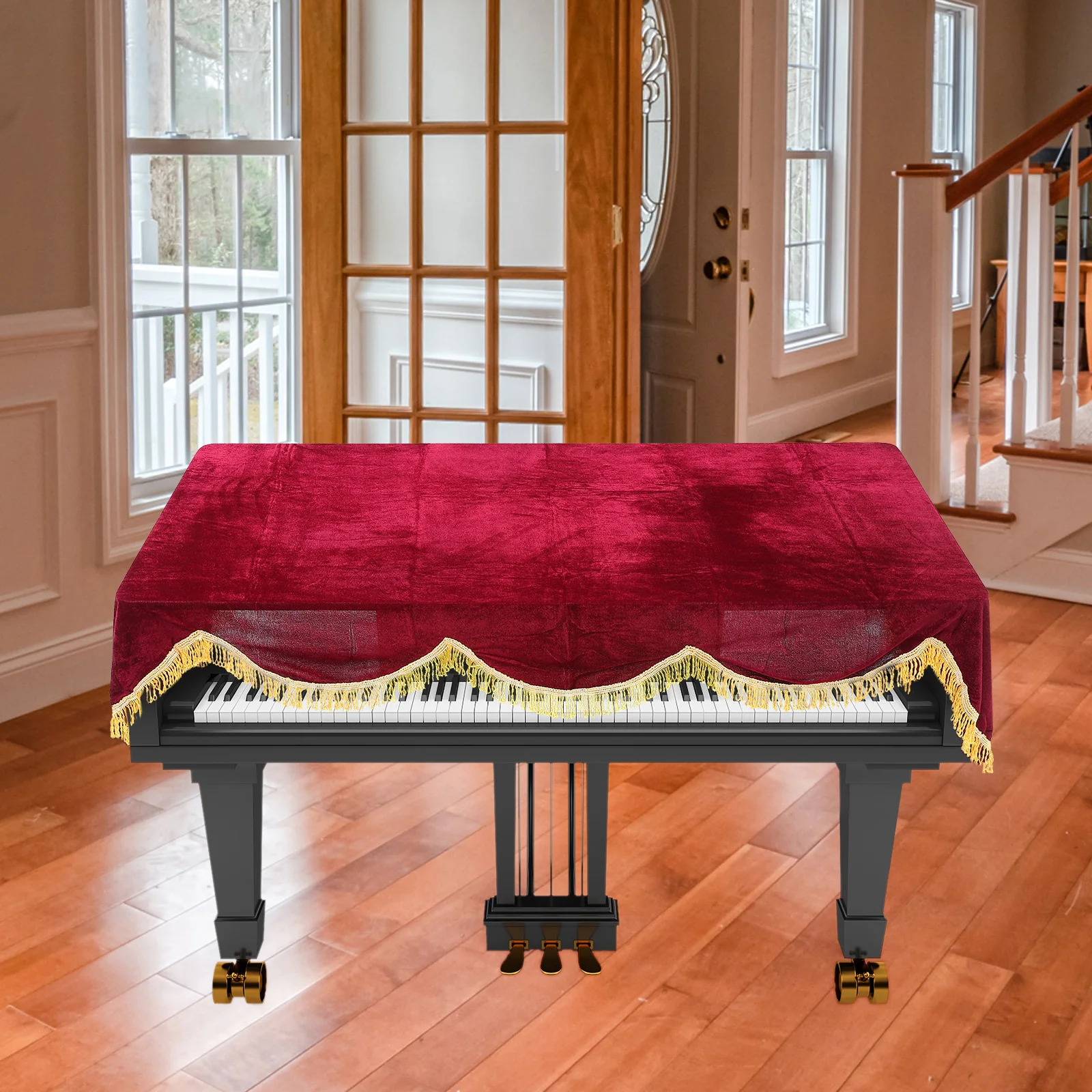 

Golden Velvet Dust-Proof Cover Cover Piano Protector 88 Keys Dustproof Luxury Instrument Protector Keyboard Accessory