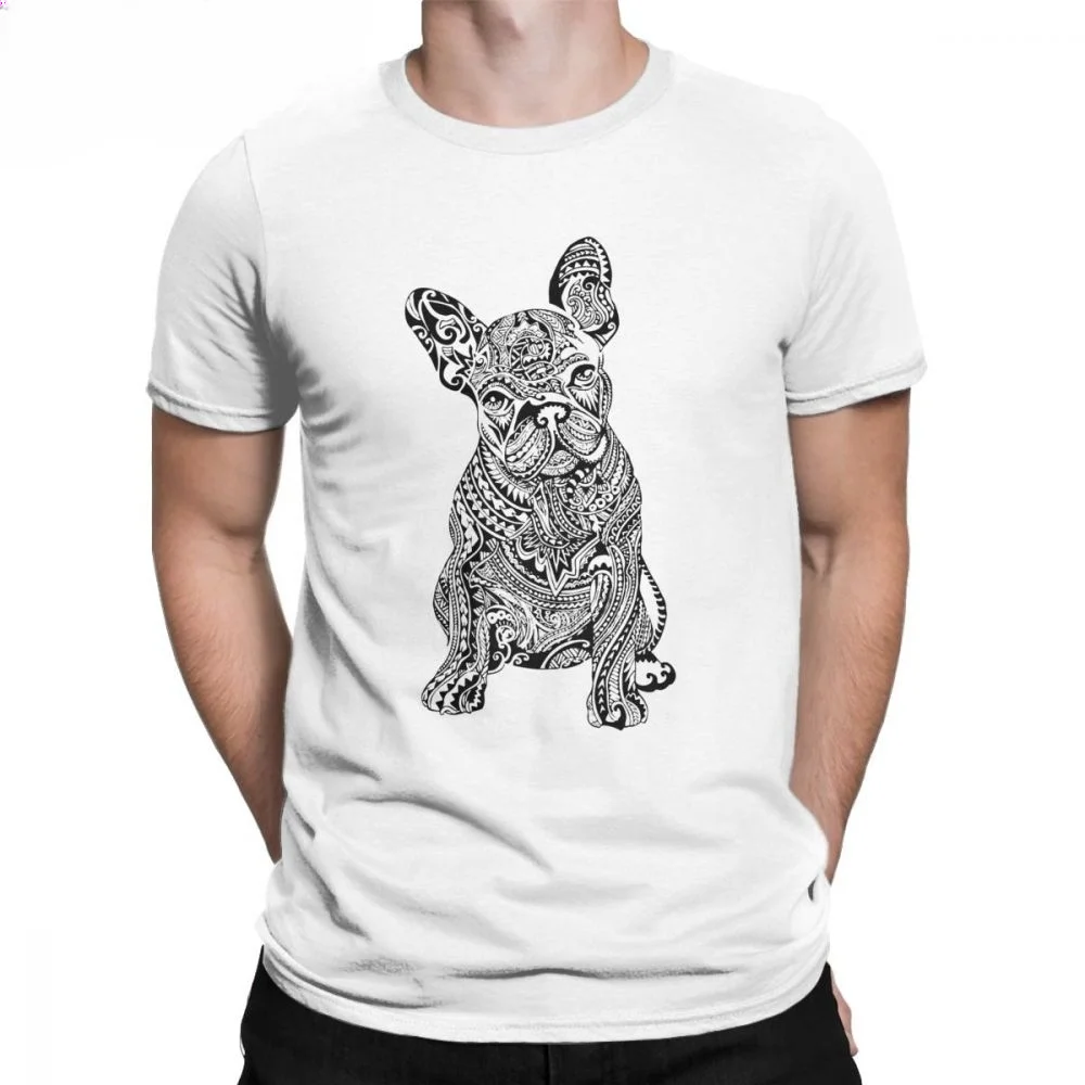 Men's Polynesian French Bulldog Dog Customized With Own Logo T Shirt Cotton Clothes Happy New Year Cool O Neck Oversized Tshirt