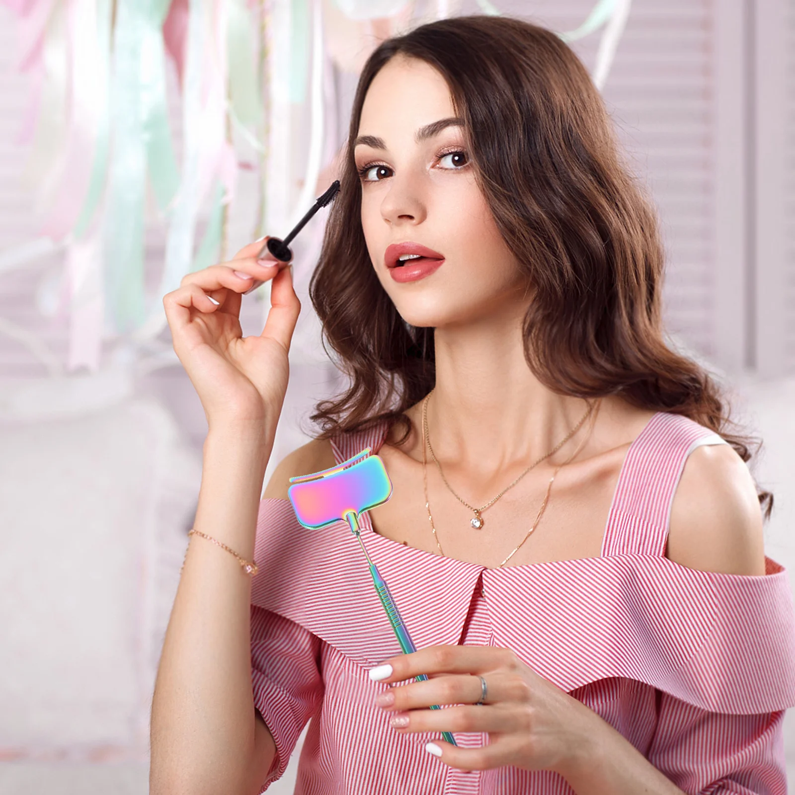 

Eyelash Mirror 360 Rotate Stainless Steel Lash Extension Handheld Mirror for Makeup Application and Inspection