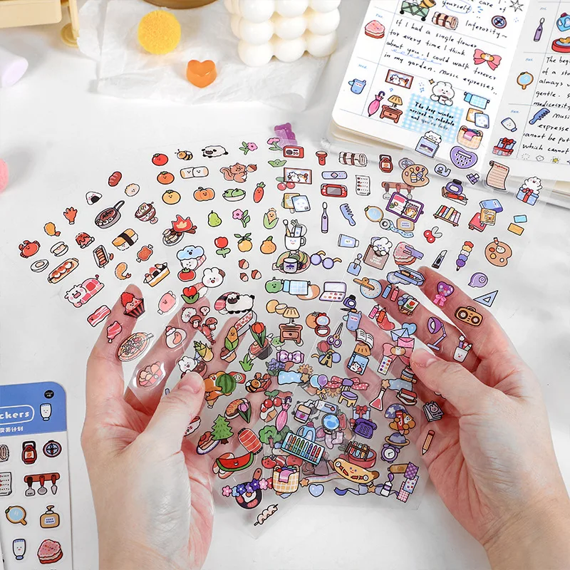 Kleine schattige dieren bloem stickers kawaii koreaanse planner stickers dagboek scrapbooking stickers voor diy arts en ambachten