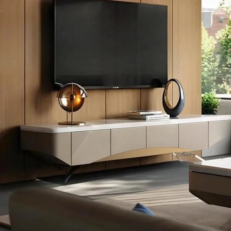 

Marble TV Cabinet Living Room High-end Household Floor Storage Locker