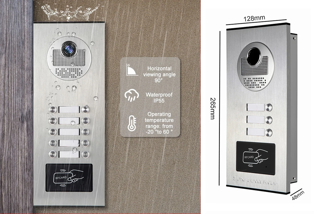 Tuya 2/3/4/5/6/8/10/12 Lines Apartments Home Video Intercom with Rfid Access Contro Camera Video Door Phone 9Inches Wifi Monitor