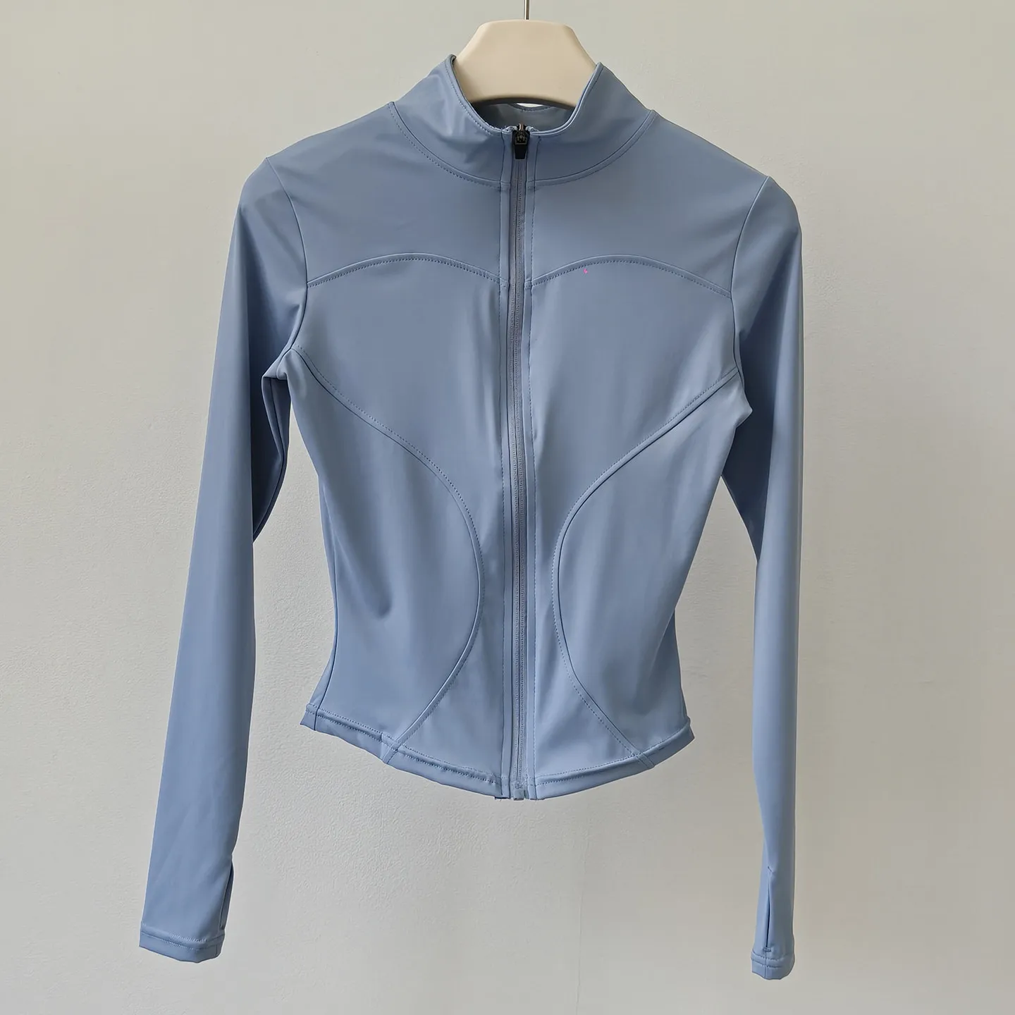 Yoga-Jacke für Damen, eng anliegend, schnelltrocknend, Sport-Slim-Fit, Fitness-Gym-Mantel, T-Shirts, langärmelige Oberteile, Trainingskleidung – Detail 7