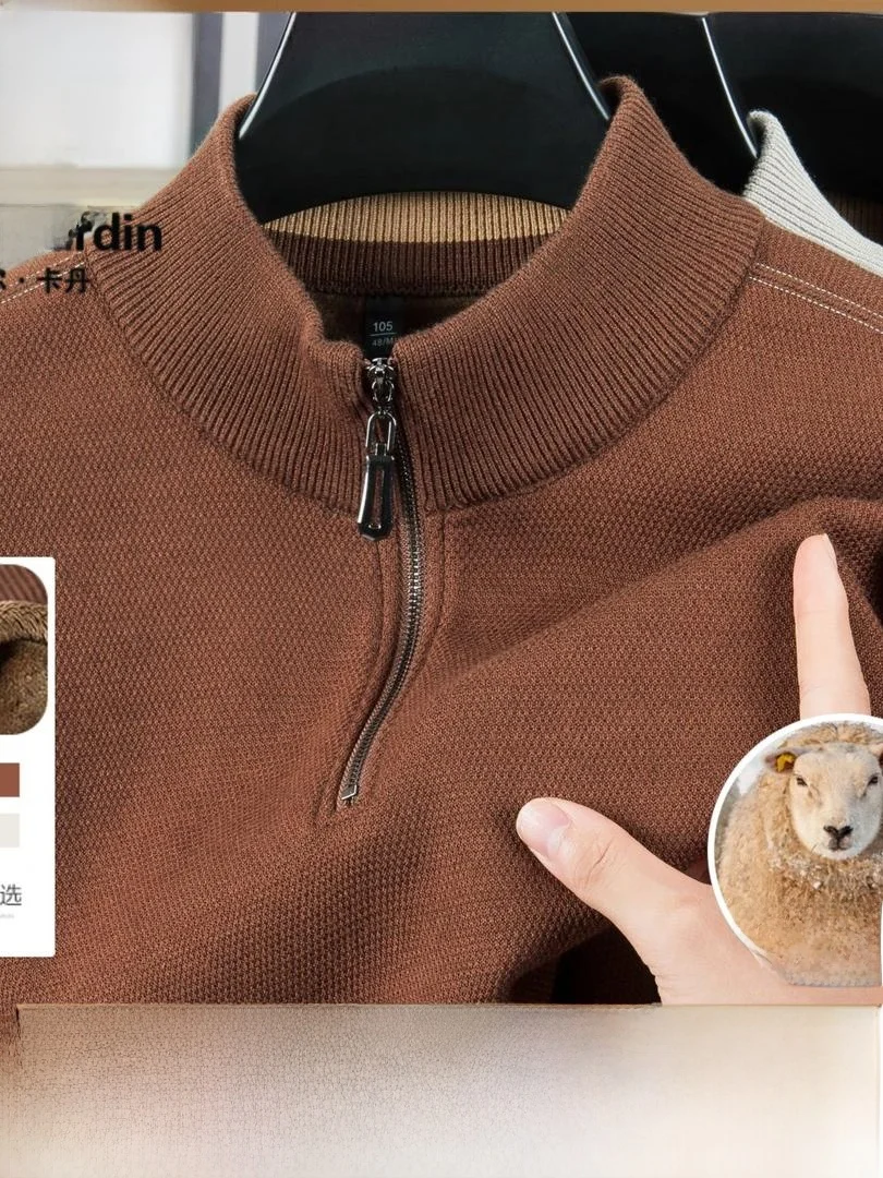 

Pierre Cardin Men's Fce Lined Winter Zip up Knit Sweater High Ne Wool Blend Casual Faion Busin Casual Warmth