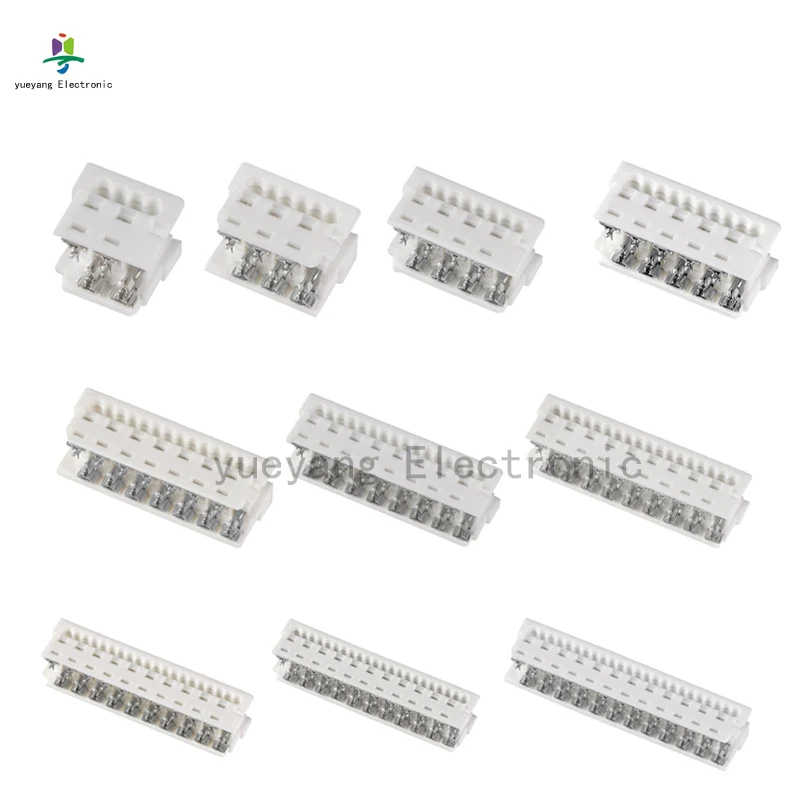 20Pcs picoflex connector IDC type ribbon cable connectors types White IDC 4P 6P 8P10P 12P 14P 16P 18P 20P  24P 26P