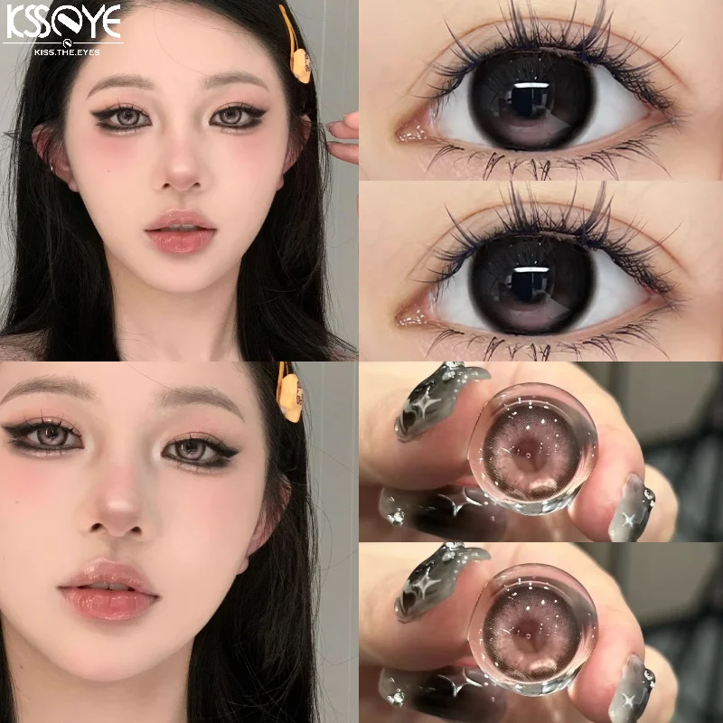 KSSEYE 2pcs Color Contact Lenses Blue Natural Pupils High Quality Brown Circle Lense Beauty Fashion Health Lens Cosmetics Yearly