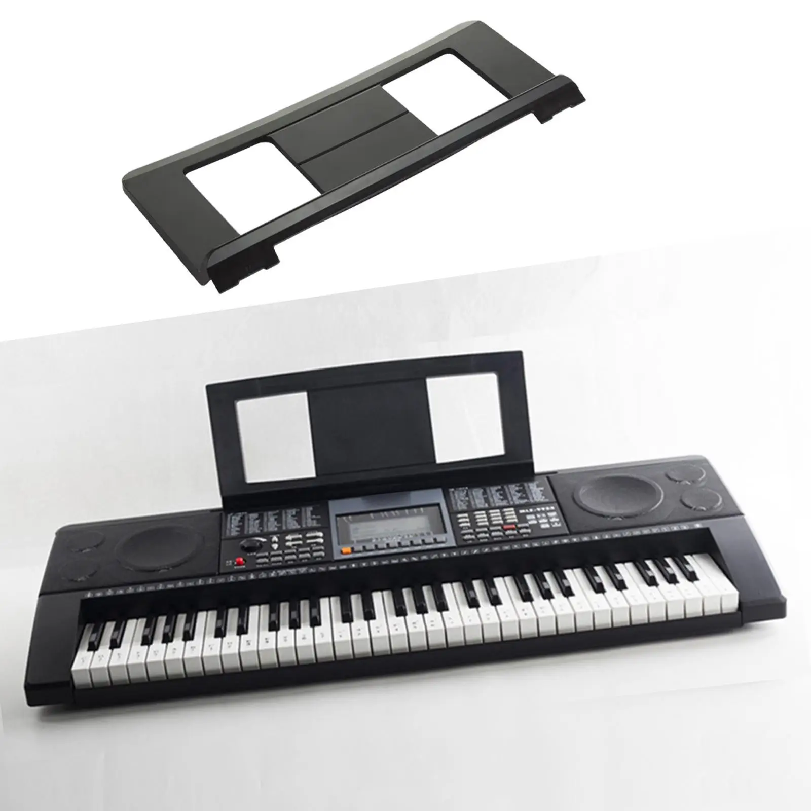 Soporte de teclado de música negro duradero y hecho a mano para una fácil instalación, soporte de música ABS no tóxico