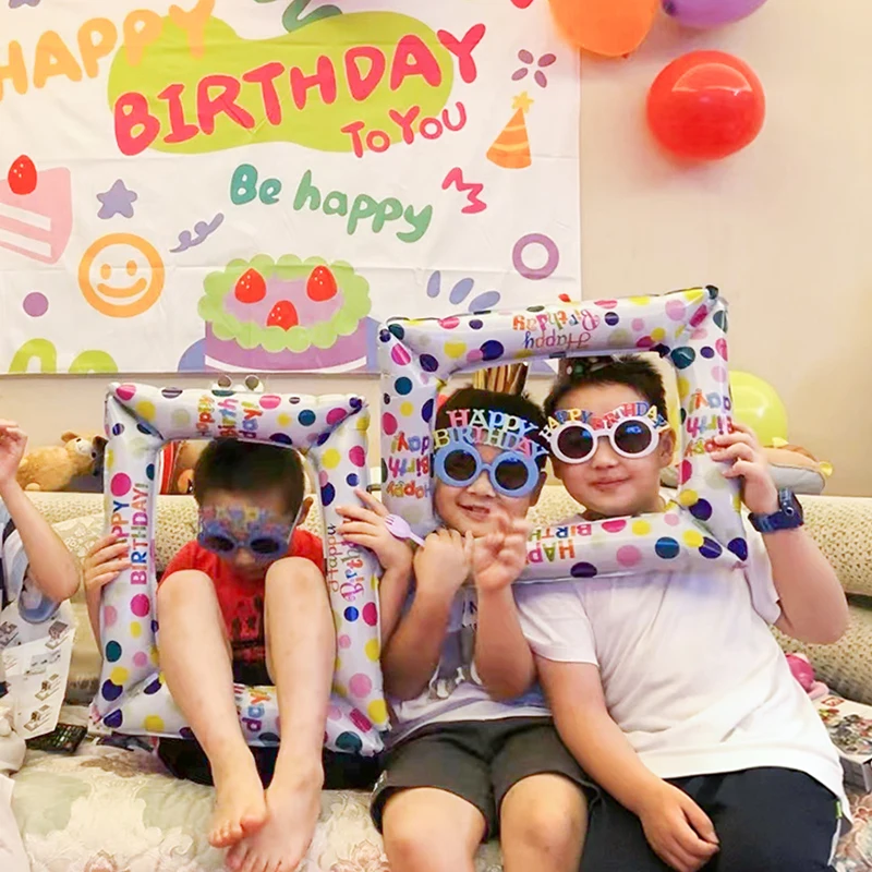 Birthday Graduation Dots Photo Frame Aluminum Film Balloon Party Graduation Ceremony New Year's Eve Photo Prop view 2