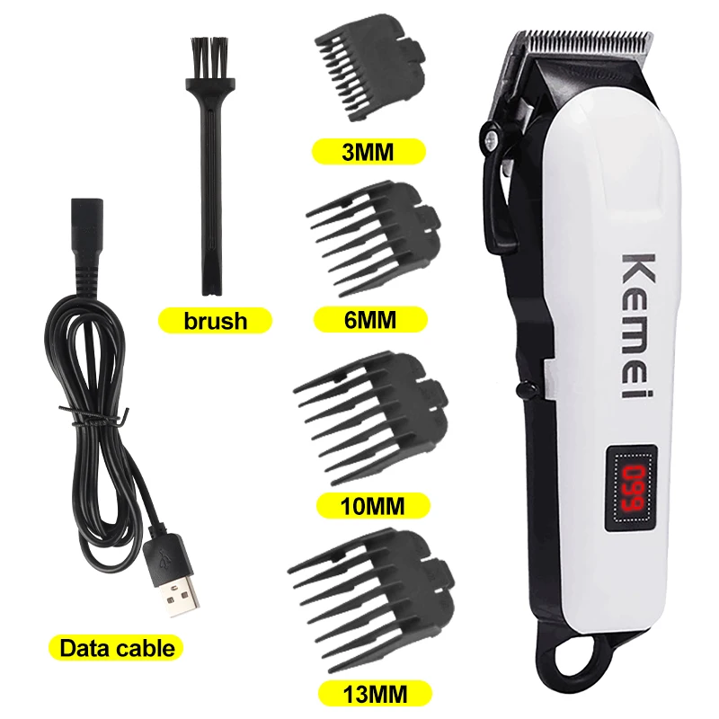 Kemei Haarschneidemaschine, elektrische Haarschneidemaschine, kabelloser Trimmer für Männer, Rasiermaschine, wiederaufladbarer Haarschnitt, Friseur KM-809A – Detail 3