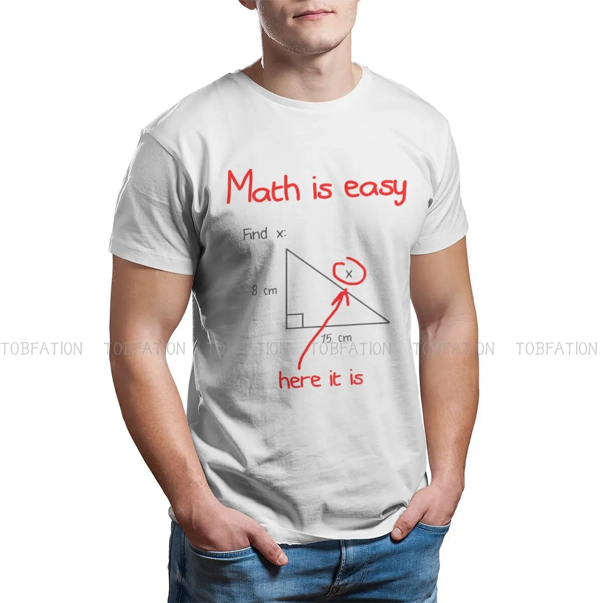 Original TShirts Math Is Easy Find X Here It Is Funny Teacher Personalize Men\'s T Shirt New Trend Clothing Size S-6XL