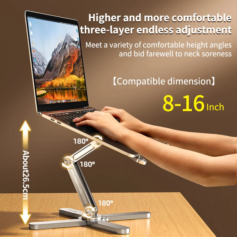 Imagem -04 - Cabletime-suporte Dobrável de Alumínio para Laptop Rotação 360 ° Rotação do Tablet Suporte de Rotação Liga Suporte Vertical para Macbook Pro