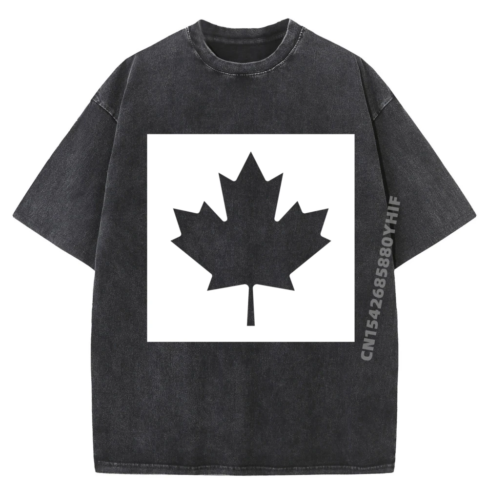 

Canada Flag T-shirts For Men Street Tops Tees Special Retro Washed Shirt Mans Graphic Tees Printed Clothes Casual