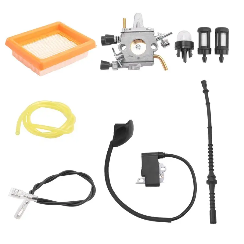 ABWZ-Carburetor For FS120 FS200 FS250 Ignition Coil Air Filter Fuel Hose Tune Up Kit Trimmer Brushcutter