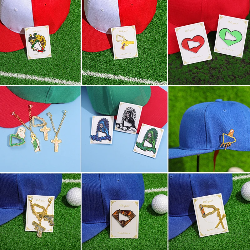 Creative Mexican Baseball Cap Brooches Decorative Enamel Pins Backpack Collar Lapel Badge Accessories Gift for Friends Wholesale