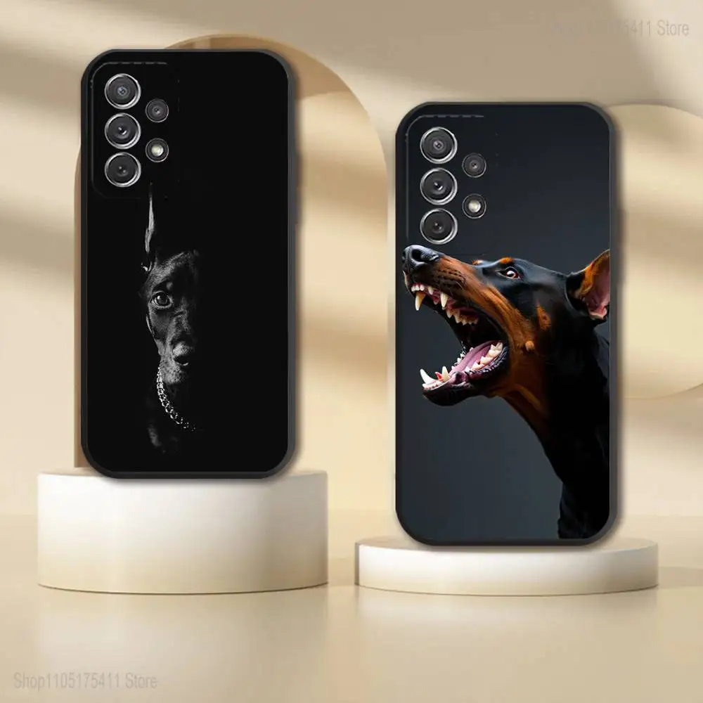 

Cool D-Doberman D-Dog Phone Case For Samsung S 25,24,23,22,30,21,10,9,Ultra,Plus,Lite,FE,4,5G Black Soft Case