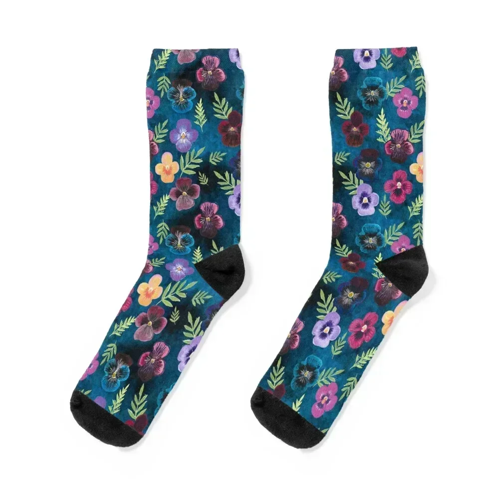 

Colorful Pansies Socks Stockings man Run aesthetic gym Man Socks Women's