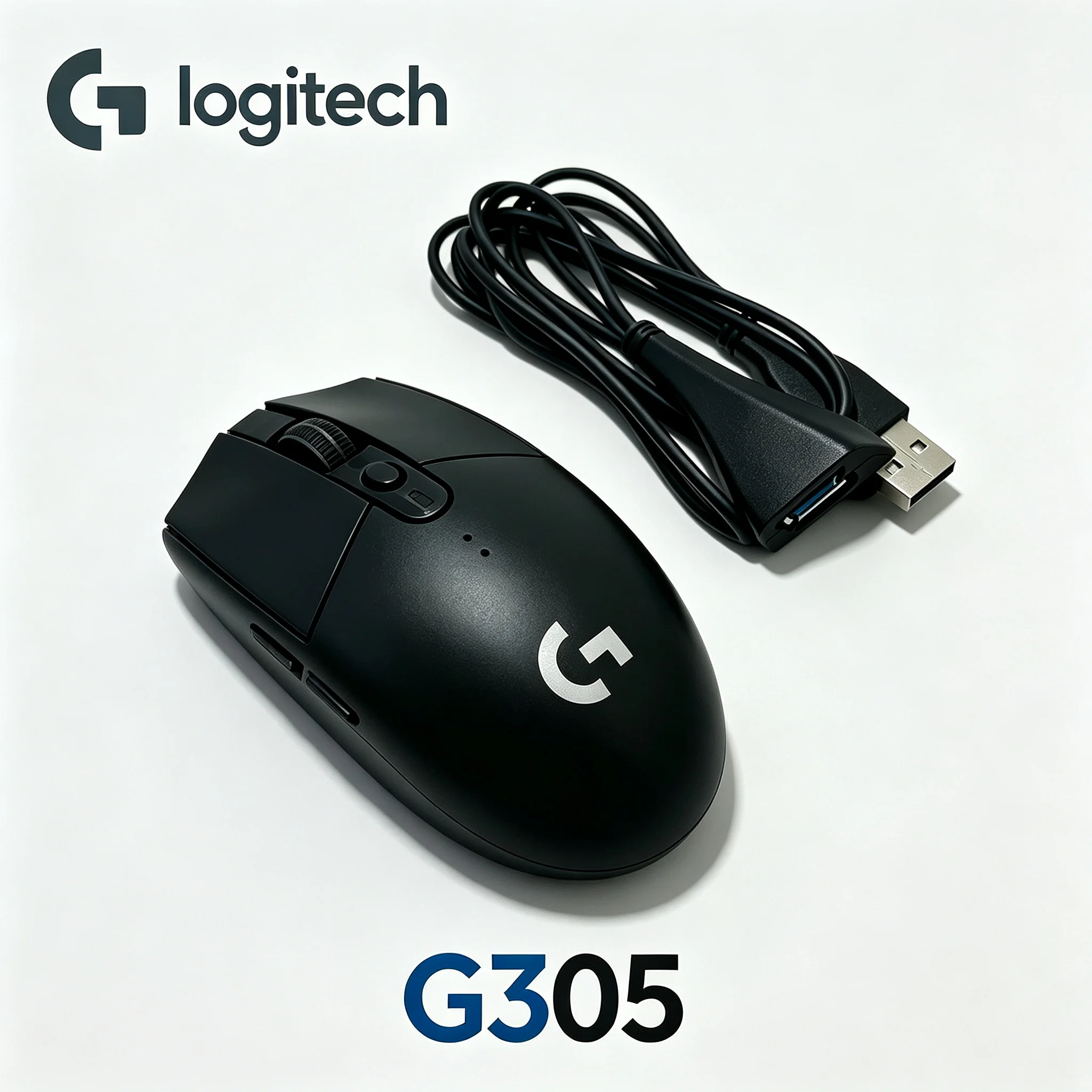 High Sensitivity Logitech G305 Wireless Mouse With Transfer Adapter Cable Ergonomic Gaming Mice For FPS Game Play And Office Fil
