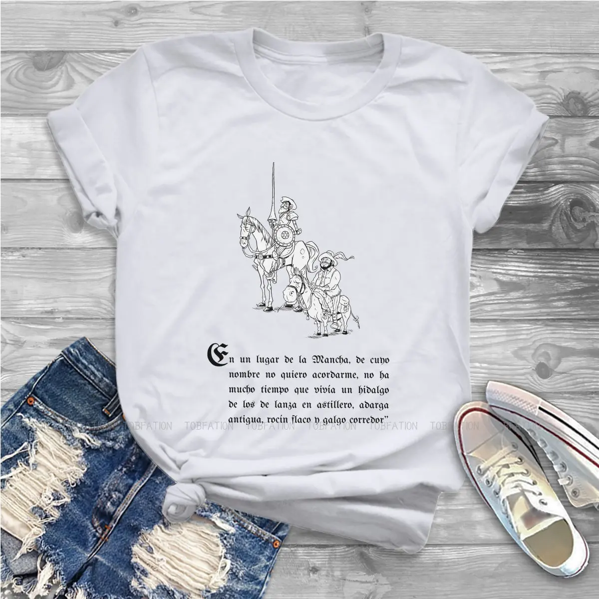 Don Quijote De La Mancha 5XL TShirts Cool Print Girl T Shirt New Trend Tops