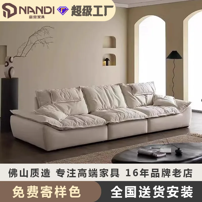 

Foshan Ultra-wide Seat Deep And High Backrest Adjustable Fabric Auckland Sailing Sofa Anti-cat Claw Cream Wind Sofa