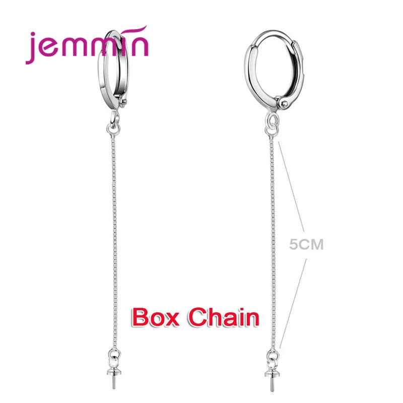 Genuine 925 Sterling Silver Long Tassel Box Chain Ear Wire Jewerly Making Component DIY Jewelry Findings Accessories Connectors