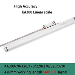 Accuracy SINO KA300 Linear Scales 5um 5V TTL Optical Ruler Stroke Length 70 120 170 220 270 320 370 420mm Lathe Scale