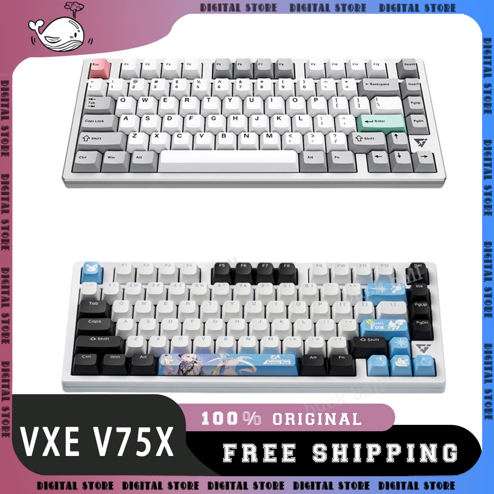 

ATK VXE V75X Mechanical Keyboard 3 Mode USB/2.4G/Bluetooth Wireless Keyboards RGB Hot Swap 80Keys Gaming Esports Keyboard Gift