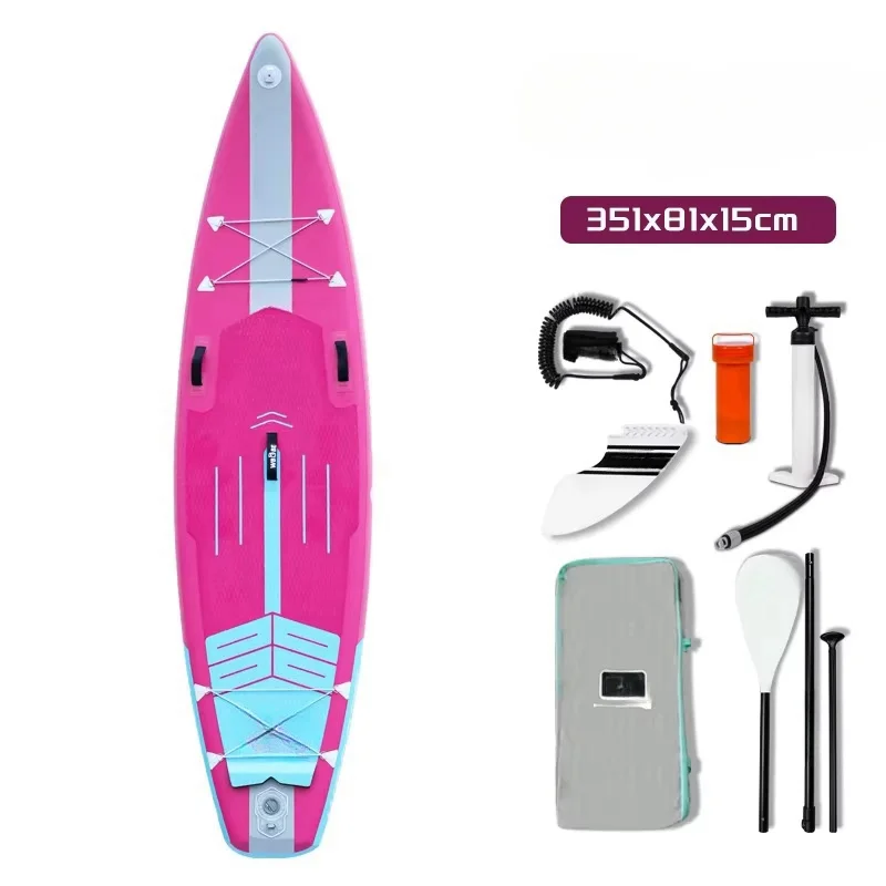 

Factory Direct Sale Pink PVC Racing Surfboard Durable Double Layer Reinforced Inflatable Stand up Paddle Board