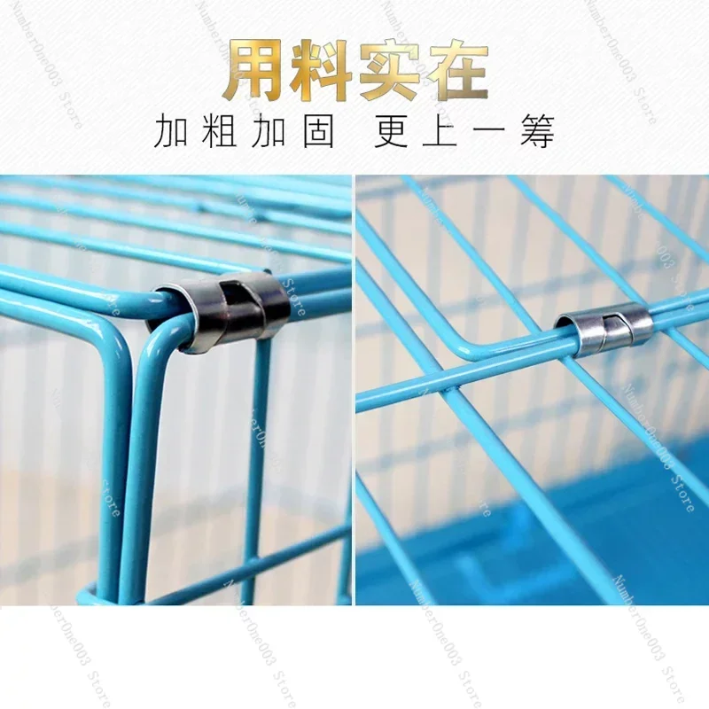 Thickened Dog Cage with Toilet Separation, Teddy Kirky, Small and Medium-sized Dog, Puppies, Household Pet, Cat Cage