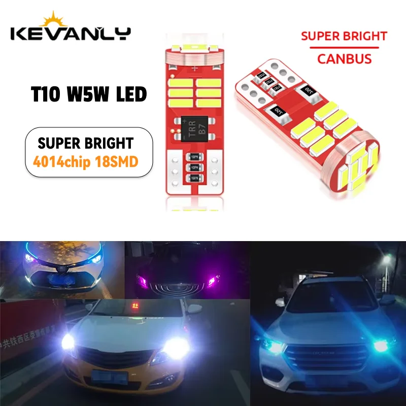 4pcs T10 W5W 4014chip 18LED Car Wedge Parking Light Turn Side Bulb Instrument Lamp Auto License Plate Light Car Side Wedge Light