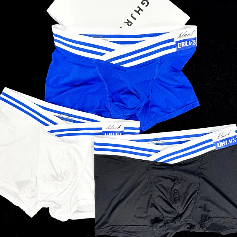 ORLVS 1PCS Modal Men Underwear Boxers Breathable Men's Panties Sexy Low Waist Mens Underpants Boxershorts Men Lingeries Trunks