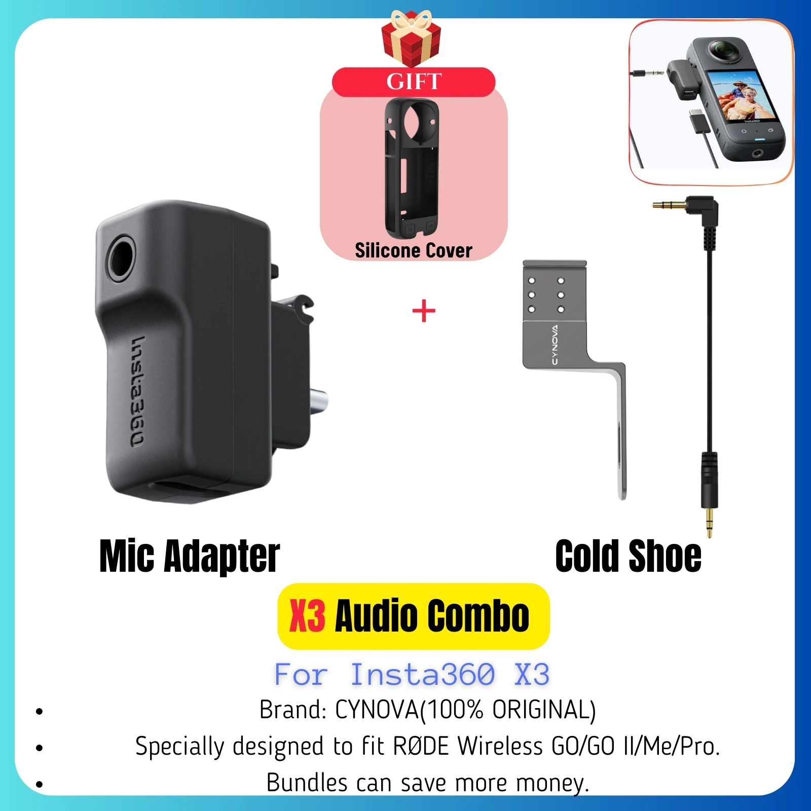 Pour Insta360 X4, Micro Lavalier Enregistrement Mic TYPE-C Interface Action Camera 360 X4 Accessoires Microphone