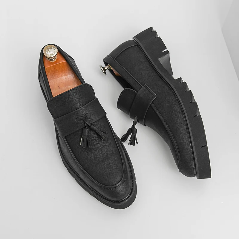 

Мужские черные лоферы: повседневный и элегантный стиль для джентльменов, для вечеринок, размеры 38-46, высококачественные, больших размеров, универсальные на каждый день