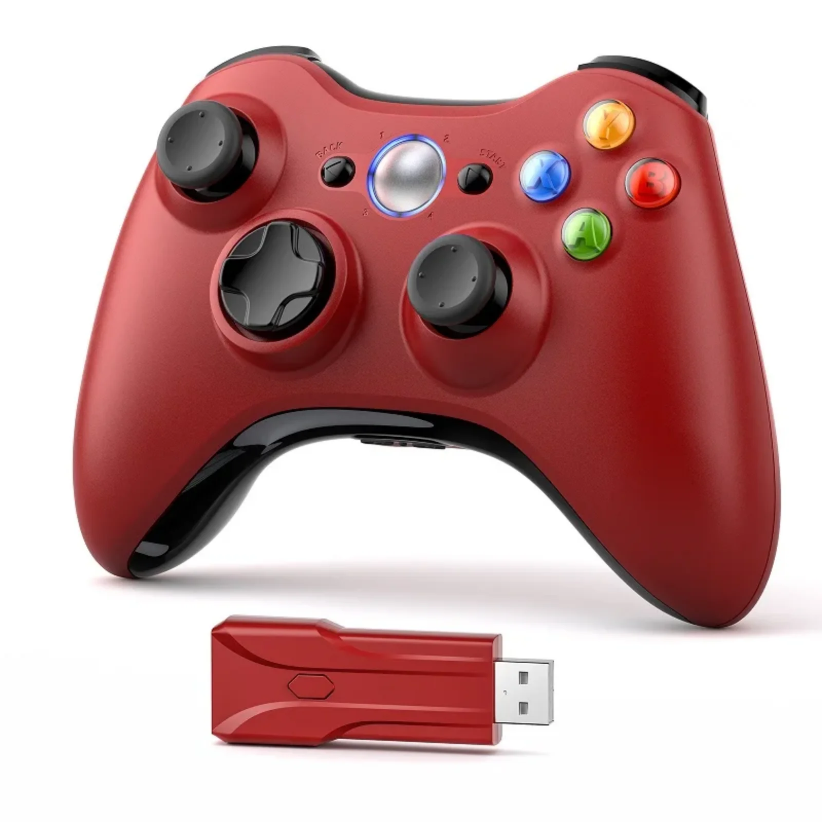 Gamepad do Xbox 360/Slim/Windows 7/8/10, bezprzewodowy kontroler 2.4G, joystick do gier, 6-osiowy żyroskop, podwójna wibracja, pilot do gier. — zdjęcie produktu 7