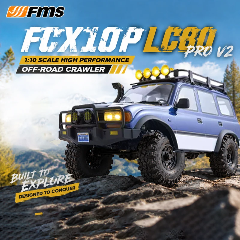 FMS LC80Pro V2 FCX10 1:10 RC Car Toyota Simulation Brushless Rc Rock Crawler LC80 Pro Off-road Truck Two-speed Change Toys Gifts