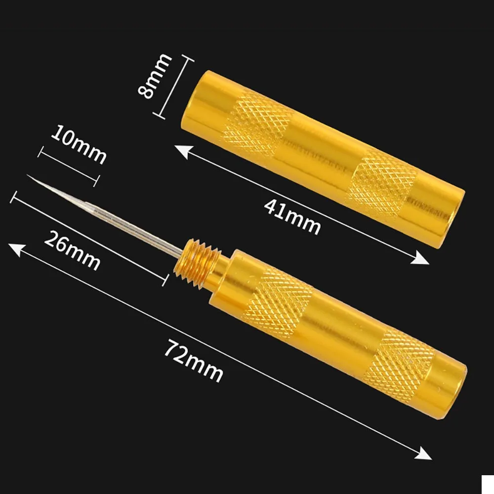 1Pc Metal Unclogging Cleaning Needle Disassembly And Cleaning Spray Pen Air Pump Tool Nozzle Cleaning Needles Tool Golden Color
