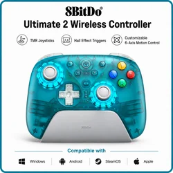 8BitDo Ultimate 2 Wireless Controller for Windows PC, Apple, Steam & Android,Gaming Controller TMR Joysticks 1000Hz Polling Rat
