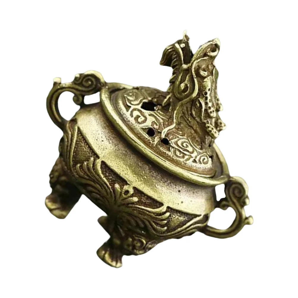 

Desktop Dragon Head Incense Holder Brass Material Compact Size for Indoor Use Burning Ornament Decorative Base