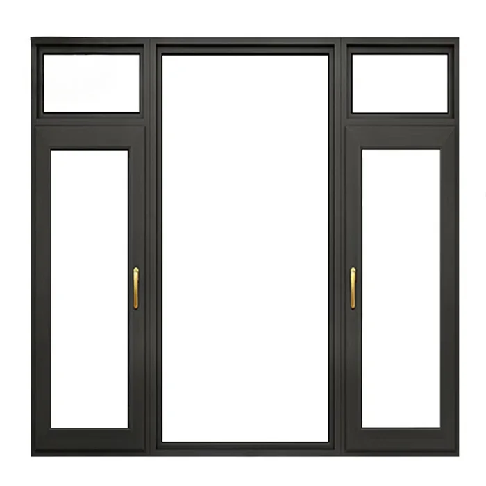 Modern design aluminum casement window autumn-type soundproof window with security screen metal frame