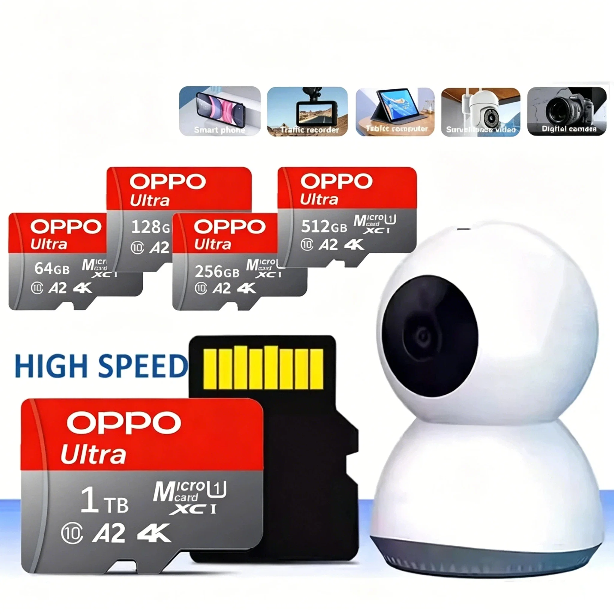 OPPO Micro SD Card 1TB High Speed TF Flash Card Memory Card 128GB 256GB 512GB 1TB U3 V60 4K Full HD For GoPro Action Camera