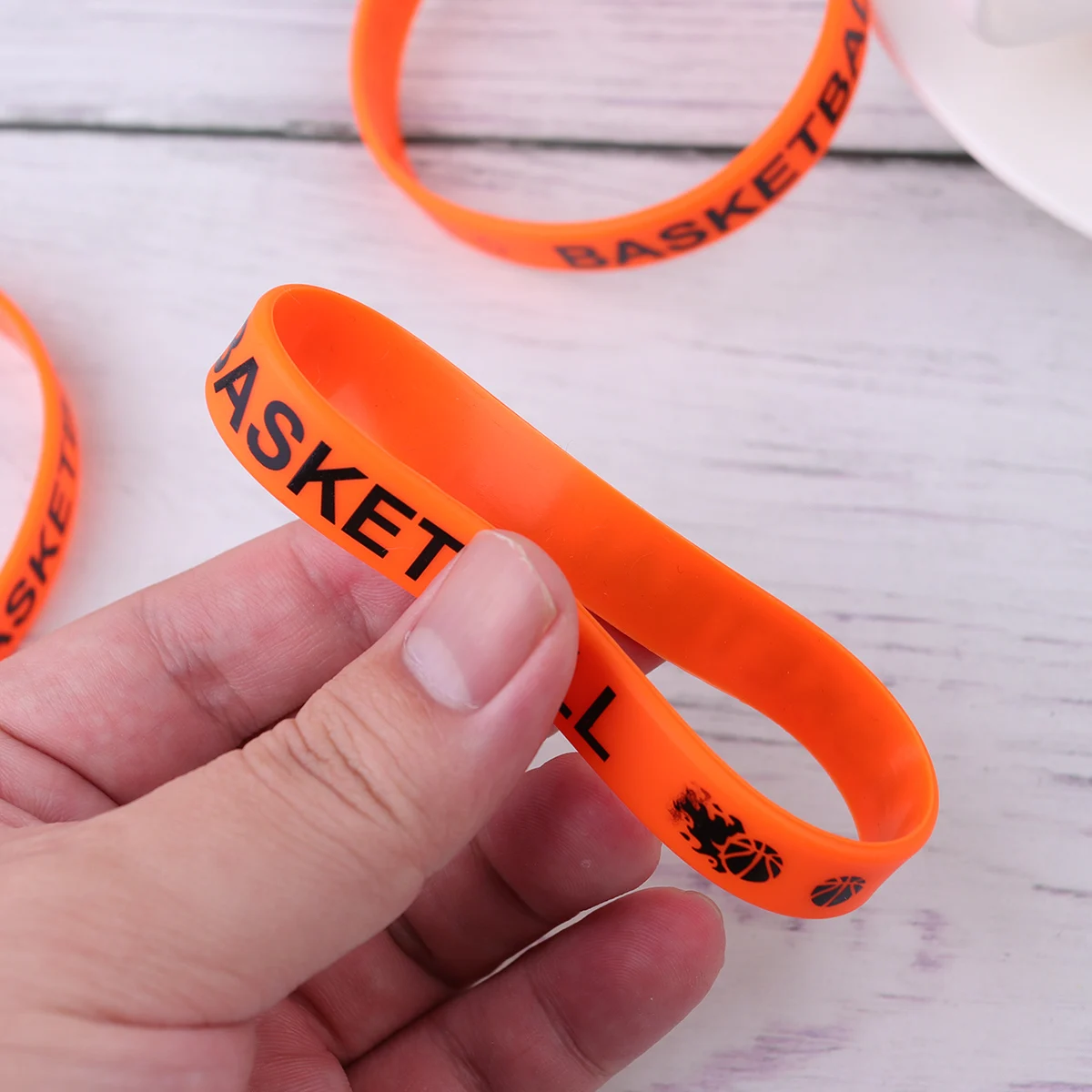 

25Pcs Basketball Silicone Wrist Straps Colorful Printed Party Bracelets Flexible Comfortable Unisex Wristbands