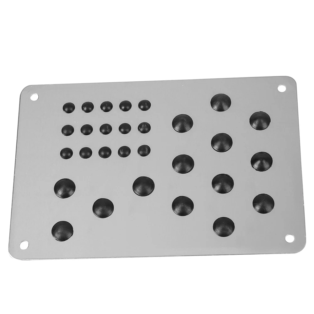 Car Floor Mat Universal Non-slip Carpet Patch Silver Foot Heel Scuff Plate Auto Alloy Plate Anti-skid Pad