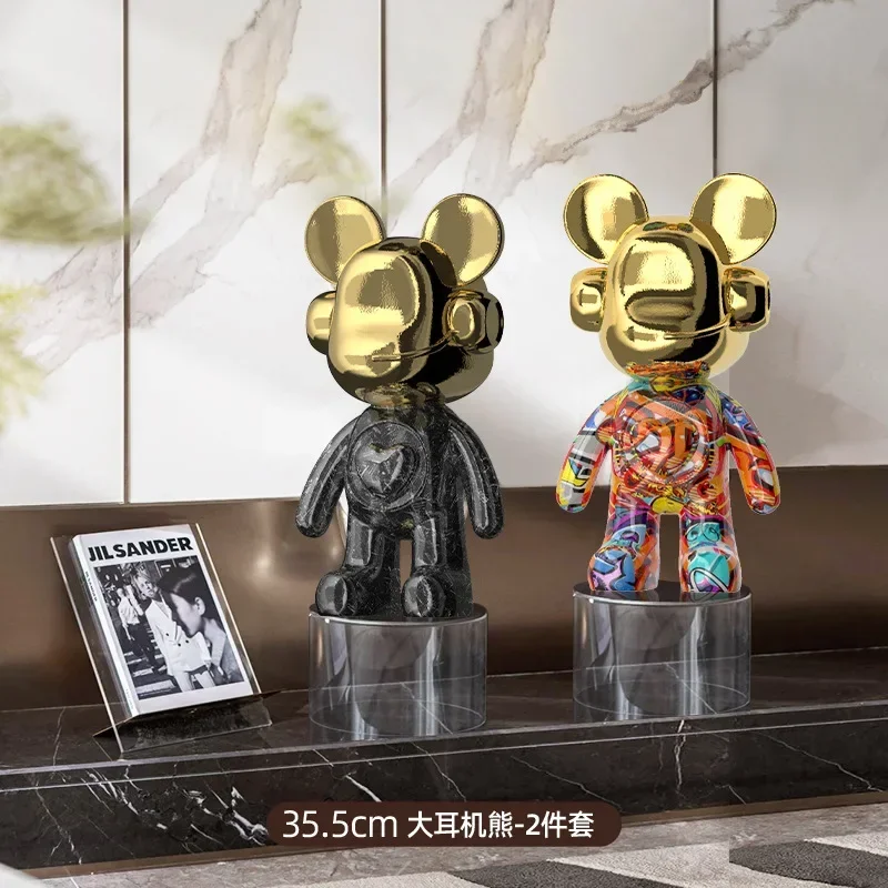 

New 35cm/27cm Luxury Resin DJ Bear Series Decorations, Office Tables, Wine Cabinets, Fashionable Decoration