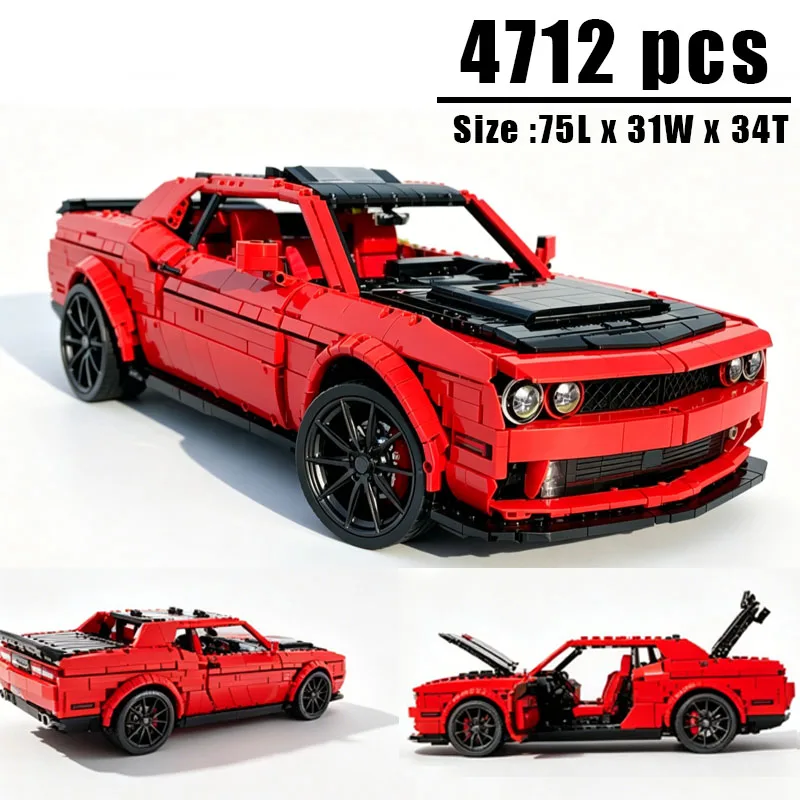 Neuer MOC-264407 Technischer Baukasten für Karosserie im Maßstab 1:8, Power-Sportwagen-Bausatz, Modell, Geburtstagsgeschenke
