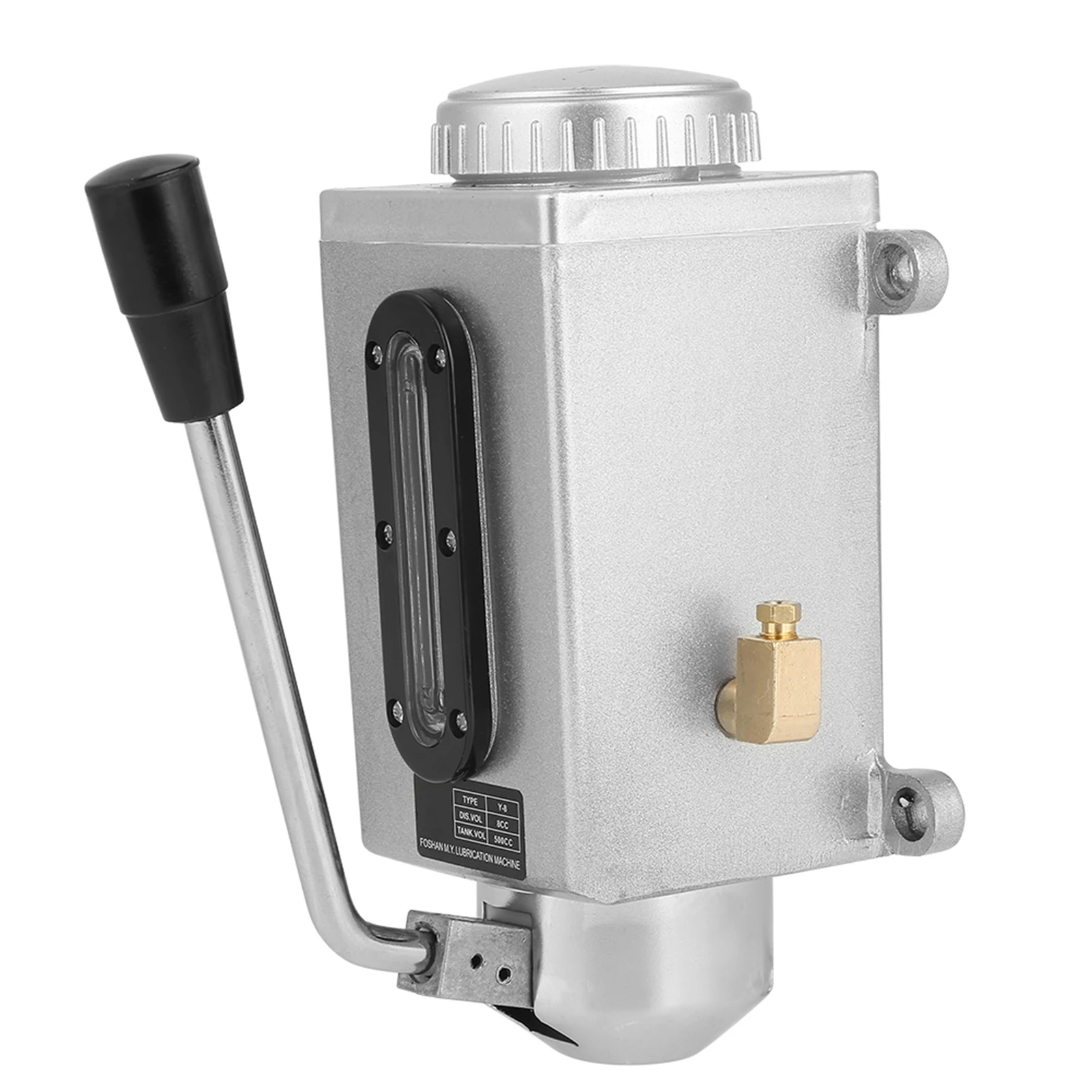 Double Port Manual Pump Lubricating Oil Pump Lubricating Manual Oil Pump Hand Lubrication 500CC CNC 4mm Double Outlet Port