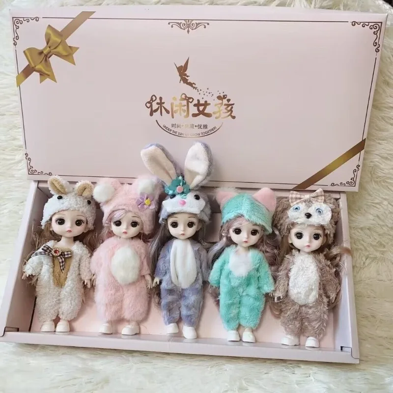

17 см кукла принцессы BJD 1/12, подвижная 13-суставная подарок для девочек, детская одежда своими руками, милая и милая игрушка-кукла (без коробки)