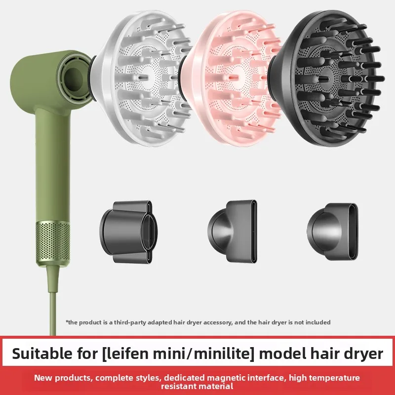 Drying hood and fluffy diffuser attachment suitable for Laifen Mini/MiniLite hair dryers