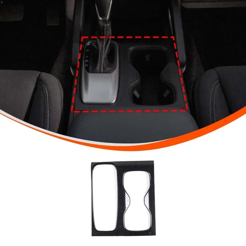 

For Nissan Frontier 2022-2024 ABS Carbon Fiber Car Center Console Gear Shift Cup Holder Panel Cover Trim Accessories