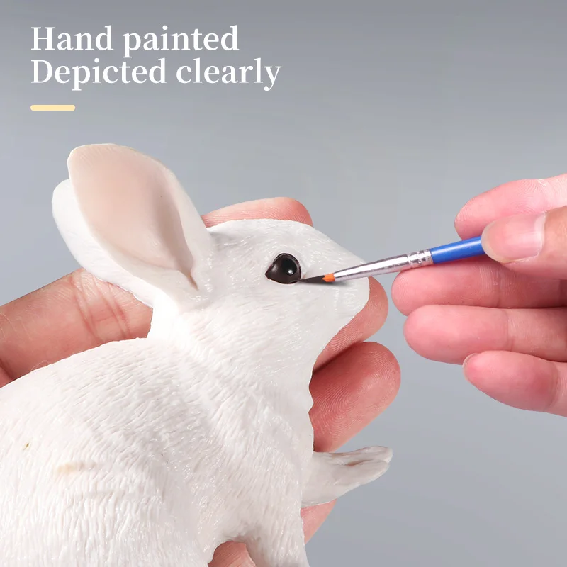 لعبة حيوانات نموذجية محاكاة لطيفة تعليمية - شخصية حيوانات على شكل أرنب أرنب أركتيكي من مادة PVC لتزيين الأطفال #6