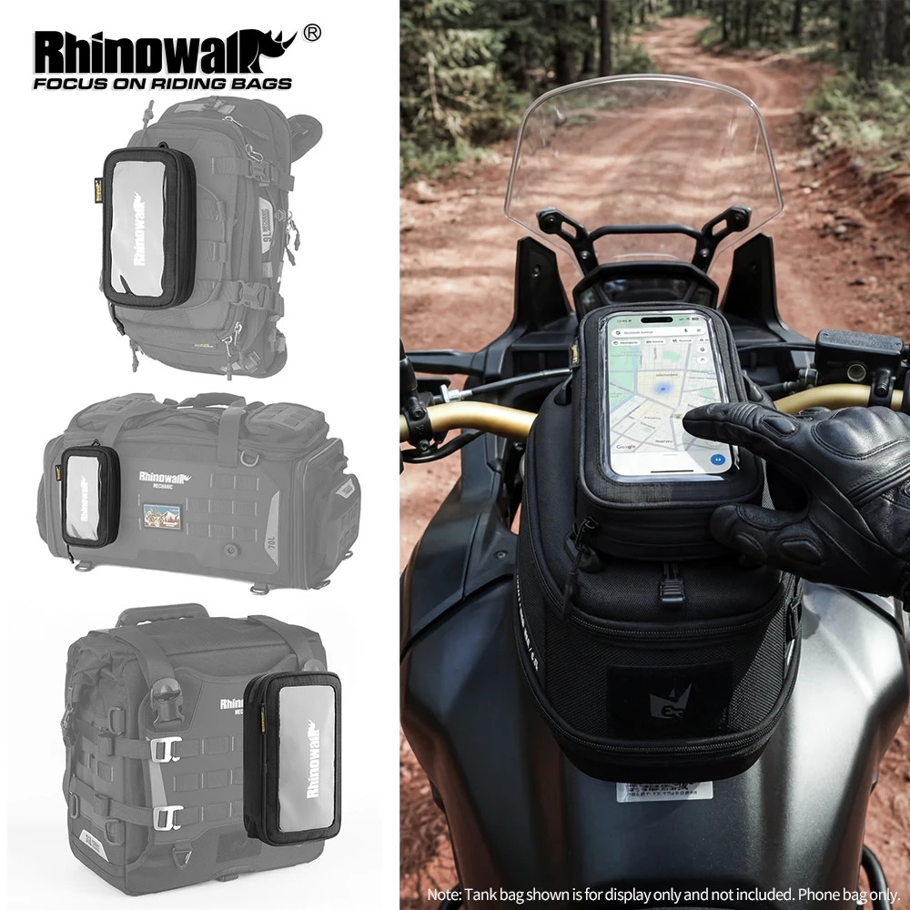 Rhinowalk Motorrad-Handytasche Multifunktionale Erweiterbare 1L Motorrad-Werkzeugtasche mit Molle-System für 7-Zoll-Handys